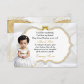 ベビーガールバプテスマ《キリスト教》洗礼式や命名式コミュニオンサンキュー サンキューカード (正面/裏面)