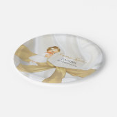 ベビーガールバプテスマ《キリスト教》洗礼式や命名式ドレスクロス ペーパープレート (アングル)