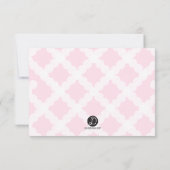 ベビーガールバプテスマ《キリスト教》洗礼式や命名式ピンクホワイトありがとう サンキューカード (裏面)