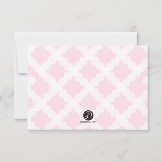 ベビーガールバプテスマ《キリスト教》洗礼式や命名式ピンクホワイトありがとう サンキューカード (裏面)