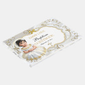 ベビーガールバプテスマ《キリスト教》洗礼式や命名式ホワイト&金ゴールドクロス ゲストブック (コーナー)