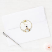 ベビーガールバプテスマ《キリスト教》洗礼式や命名式ホワイト&金ゴールド ラウンドシール (封筒)