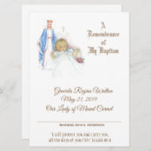 ベビーガールバプテスマ《キリスト教》洗礼式や命名式メアリー証明書 シーズンカード (正面/裏面)