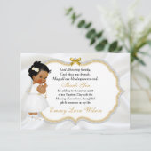 ベビーガールバプテスマ《キリスト教》洗礼式や命名式金ゴールドクロスサンキューサンキュー サンキューカード (スタンド正面)