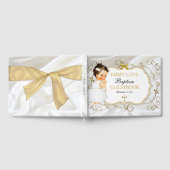 ベビーガールバプテスマ《キリスト教》洗礼式や命名式金ゴールドクロス ゲストブック (全面)