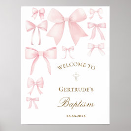 ベビーガールバプテスムウェルカムポスター ポスター