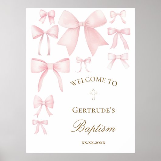 ベビーガールバプテスムウェルカムポスター ポスター (正面)