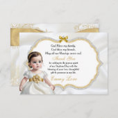 ベビーガールバプテスムコミュニオンサンキュー サンキューカード (正面/裏面)