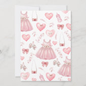 ベビーガールバレンタイン赤ちゃんシャワー 招待状 (裏面)