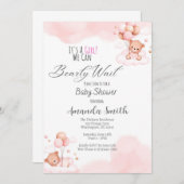 ベビーガールバーリーウェイベビーシャワー招待状 招待状 (正面/裏面)