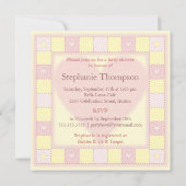 ベビーガールパッチワークキルトベビーシャワー招待状 招待状 (裏面)