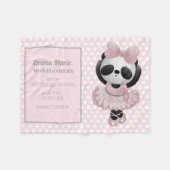 ベビーガールパンダベアーピンク出産発表 フリースブランケット (正面(横))