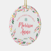 ベビーガールパーソナライズされた初めてのクリスマスカスタム セラミックオーナメント (右)