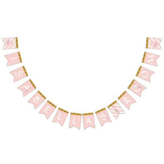 ベビーガールパーソナライズされた子供部屋ルームネームペナント バンティングフラッグ (全)
