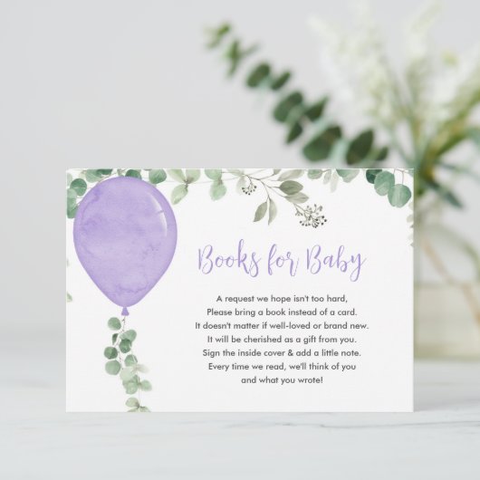 ベビーガールパープルバルーンユーカリの本 エンクロージャーカード (スタンド正面)