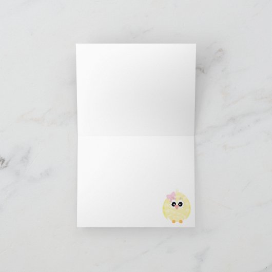 ベビーガールヒックピンクフェイクグリッター シーズンカード (内部)