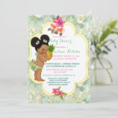 ベビーガールビキニ熱帯ルアウ（ハワイ式宴会）ハワイアンパイナップル 招待状 (スタンド正面)