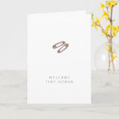 ベビーガールピンクおむつピン|おめでとう カード (黄色い花)