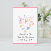 ベビーガールピンクかわいいカンガルー誕生のお知らせ (スタンド正面)