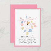 ベビーガールピンクかわいいカンガルー誕生のお知らせ (正面/裏面)