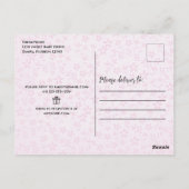 ベビーガールピンクかわいい水色フローラ物干し ポストカード (裏面)