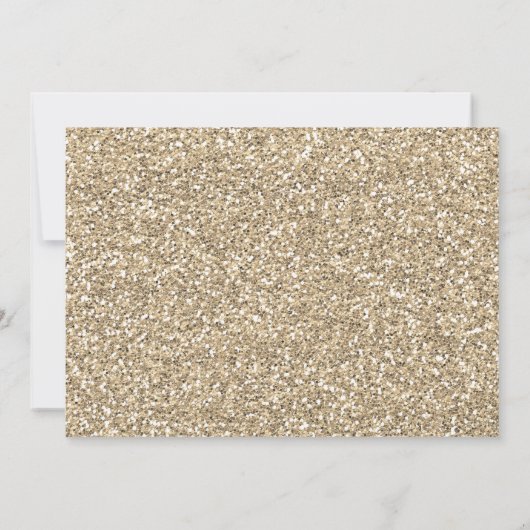 ベビーガールピンクと金ゴールドグリッター誕生発表 案内状 (裏面)