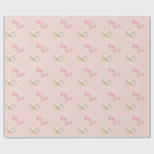 ベビーガールピンクのスクリプトかわいいエレガントベビーシャワーWra ラッピングペーパー (フラット)