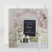 ベビーガールピンクのフローラ妊娠の発表 シーズンカード (正面)