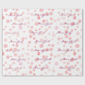 ベビーガールピンクの格子模様（白） ラッピングペーパー (フラット)