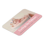 ベビーガールピンクカスタムの写真誕生のお知らせ マグネット (左側)