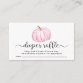ベビーガールピンクカボチャおむつラッフルシャワー エンクロージャーカード (正面)
