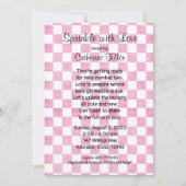 ベビーガールピンクギンガムスプリンクルシャワー招待状 招待状 (正面)