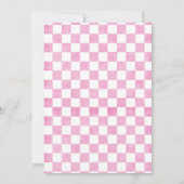 ベビーガールピンクギンガムスプリンクルシャワー招待状 招待状 (裏面)