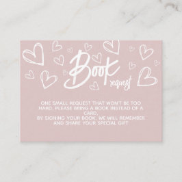 ベビーガールピンクシャワー用モダン本 エンクロージャーカード