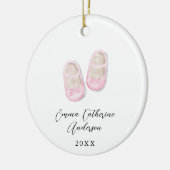 ベビーガールピンクシューズクリスマスセラミックオーナメント セラミックオーナメント (左)