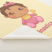 ベビーガールピンクジャンプスーツ名前をカスタムする シェルパブランケット (3/4)