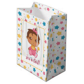 ベビーガールピンクジャンプスーツ濃色 ミディアムペーパーバッグ (正面アングル)