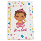 ベビーガールピンクジャンプスーツ濃色 ミディアムペーパーバッグ (正面)