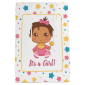 ベビーガールピンクジャンプスーツ濃色 ミディアムペーパーバッグ (裏面)