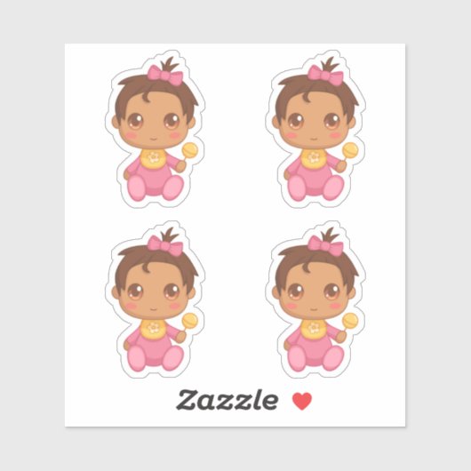 ベビーガールピンクジャンプスーツ4セット シール (シート)