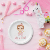 ベビーガールピンクジャンプスーツ ペーパープレート (パーティー)