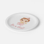 ベビーガールピンクジャンプスーツ ペーパープレート (アングル)