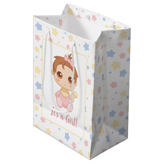 ベビーガールピンクジャンプスーツ ミディアムペーパーバッグ (正面アングル)