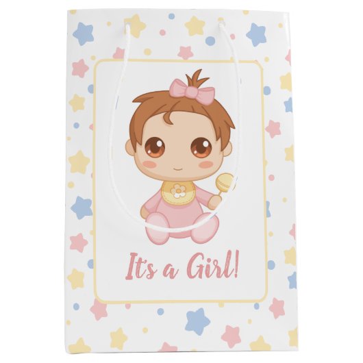 ベビーガールピンクジャンプスーツ ミディアムペーパーバッグ (正面)