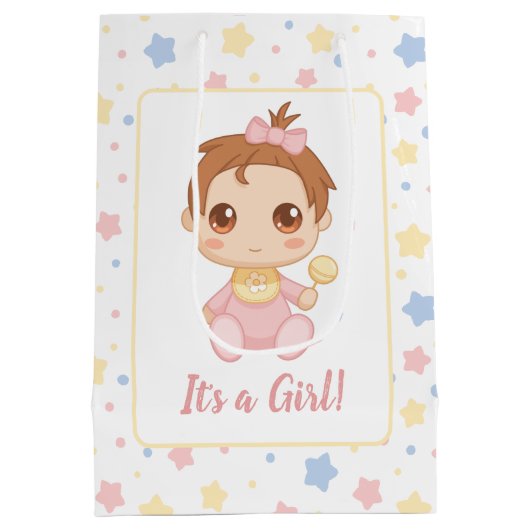 ベビーガールピンクジャンプスーツ ミディアムペーパーバッグ (裏面)