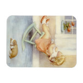 ベビーガールピンクドレスロッキングチェア マグネット (横)