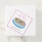 ベビーガールピンクノアズアークベビーシャワー招待状 フェイバータグ (インサイチュ)