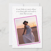 ベビーガールピンクノアズアークベビーシャワー招待状 招待状 (裏面)