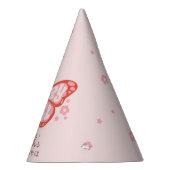 ベビーガールピンクバタフライベビーギフトシャワー パーティーハット (右)