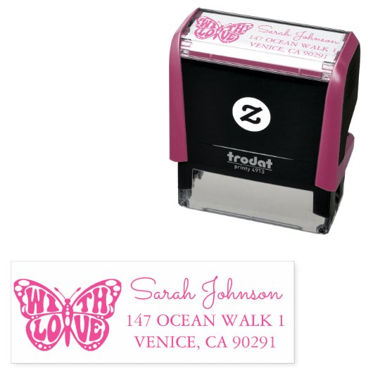 ベビーガールピンクバタフライベビーシャワー自己インキング セルフインキングスタンプ (インサイチュ)